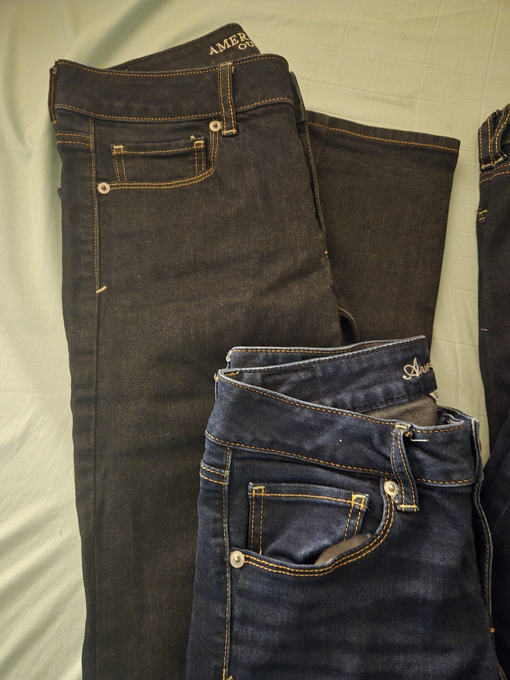 American Eagle Outfitters Women’s Dark Blue Skinny Jeans Bundle of 3. - Picture 4 of 7